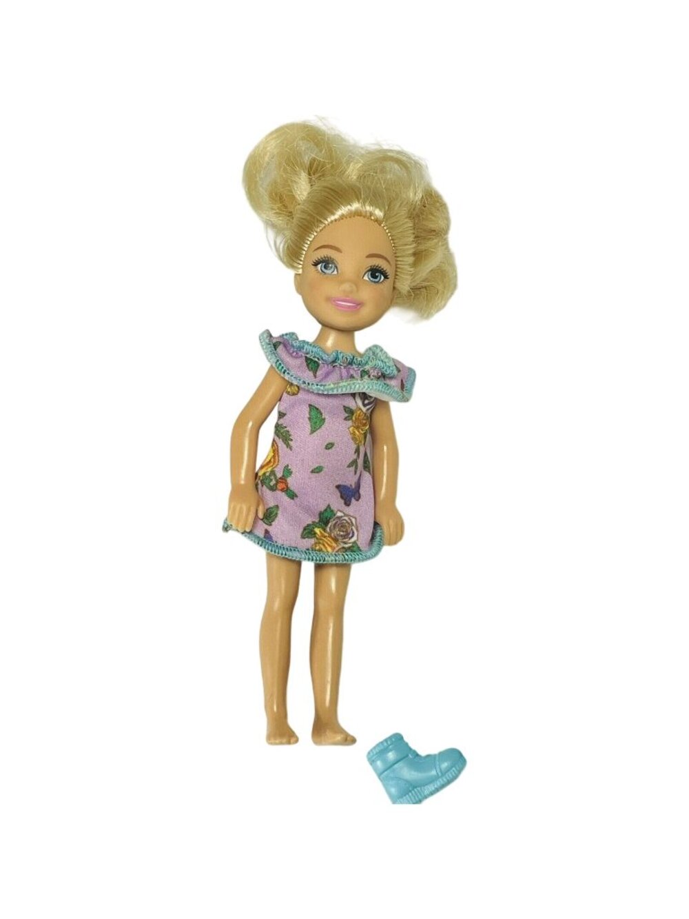 Barbie Chelsea Doll Blonde Hair Blue Eyes With Dress And Shoes